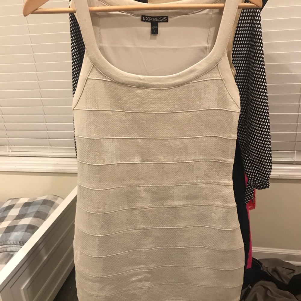 Cream Sequence Dress.